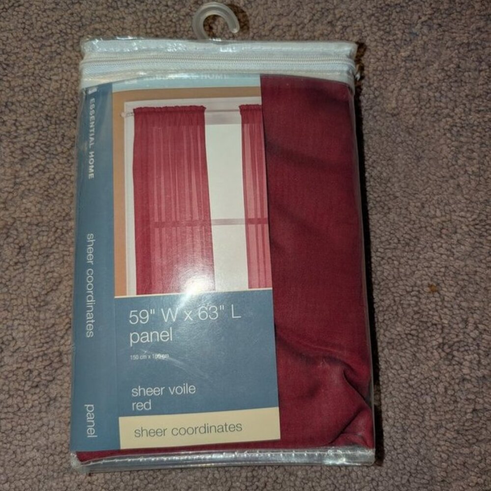 *3 FOR $9* NEW Essentials Home Sheer Coordinates 59"x63" Voile Drape Panel NWT